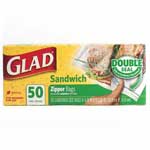 GLAD ZIPPER SANDWICH BAG - 50 CT