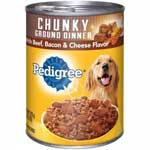 PEDIGREE MEATY GROUND BEEF/BACON/CHEESE - 13.2 OZ