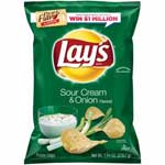 LAYS SOUR CREAM & ONION CHIPS - 7.75 OZ