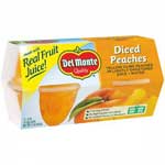 DEL MONTE DICED PEACHES FRUIT CUPS 4PK - 4 OZ