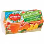 DEL MONTE FRUIT & GEL PEACHES CUPS 4PK - 4 OZ