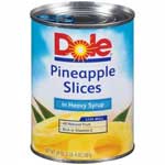 DOLE PINEAPPLE SLICED SYRUP - 20 OZ