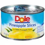 DOLE PINEAPPLE SLICES IN JUICE - 8 OZ