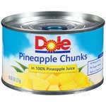 DOLE PINEAPPLE CHUNKS IN JUICE - 8 OZ