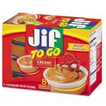 JIF TO GO CREAMY PEANUT BUTTER 8-PK - 12 OZ
