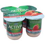 DANNON ACTIVIA FAT FREE STRAWBERRY 4PK - 4 OZ