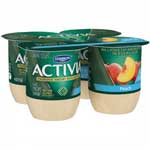 DANNON ACTIVIA NON FAT PEACH 4PK - 4 OZ