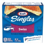 KRAFT SWISS SINGLES - 12 OZ