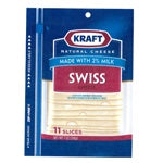 KRAFT 2% SWISS NAT SLICES - 7 OZ