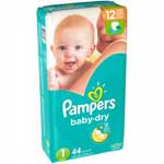 PAMPERS BABY DRY JUMB SIZE 1 - 44 CT