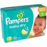 PAMPERS BABY DRY JUMB SIZE 3 - 32 CT