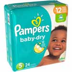 PAMPERS BABY DRY JUMBO SIZE 5 - 24 CT