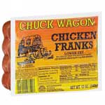 CHUCK WAGON CHICKEN FRANKS - 12 OZ